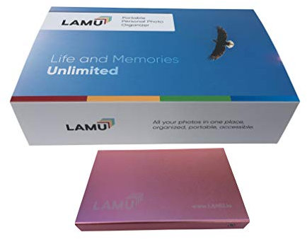 LAMU Portable Digital Photo Organizer - Digital Picture Manager for Windows - Software to Easily Organize Your Photos and Videos - Digital Photo Storage - 500 GB (Rose Gold)