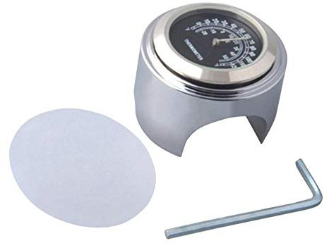 H HILABEE Lenker Thermometer Leuchtzifferblatt Temperaturanzeige für 22/ 25mm Motorrad Fahrrad Lenker, Wasserdicht - Schwarz