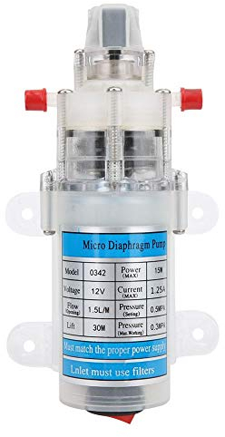 Pompe à membrane micro silencieuse 12V 15W, pompe auto-amorçante 1.5L/M, pompe à eau de qualité alimentaire, aspiration verticale 2m, élévation 40m, pour le transport de liquide