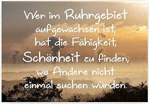 WB wohn trends Puzzle-Botschaft eckig, Wer im Ruhrgebiet aufgewachsen ist, 120 Teile 27x18cm inkl. Geschenk-Beutel
