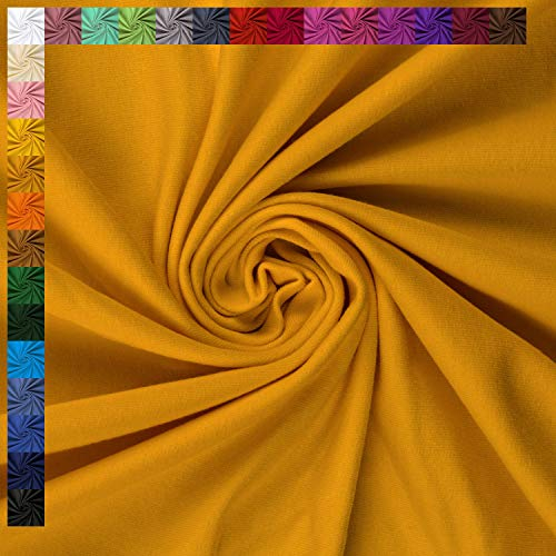Sweatstoff Eike von Swafing, angeraut, senf, STANDARD 100 by OEKO-TEX (50cm x 155cm)