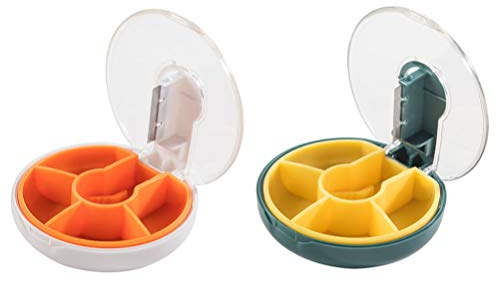 2st Aufbewahrungsbox Für Medikamente Große Pille Splitter Medikamenten-splitter Reise Pille Box Pillenteiler Mini Pille Fall Runder Halter Sorter Arzneimittel Staub Band Stk Reisen