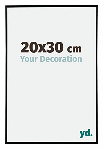 Your Decoration - Cadre photo 20x30 cm - Noir Brillant - Cadre Photo en Plastique Avec Verre acrylique - Anti-Reflet - Cadre 20x30 - Evry