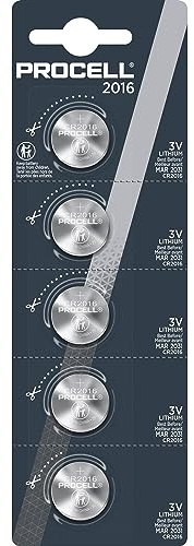 Procell Specialty 2016 Lithium Coin Battery 3V, Pack of 5, with Baby Secure Technology and Suitable for Keyfobs, Scales, Wearables and Medical Devices (DL2016/CR2016)