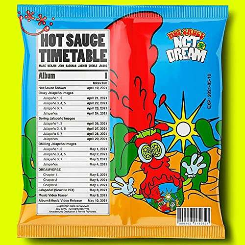 NCT DREAM [HOT SAUCE/맛] 1st Album (JEWEL CASE ver.) [ JISUNG ] VER. CD+Booklet+10p Lyrics Paper+Folded Poster(On pack)+AR Photo Card+AR Clip Card K-POP SEALED+TRACKING CODE