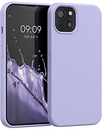 kwmobile Carcasa Compatible con Apple iPhone 13 Funda - Case TPU y Silicona antigolpes - Apto Carga inalámbrica - Lavanda Pastel