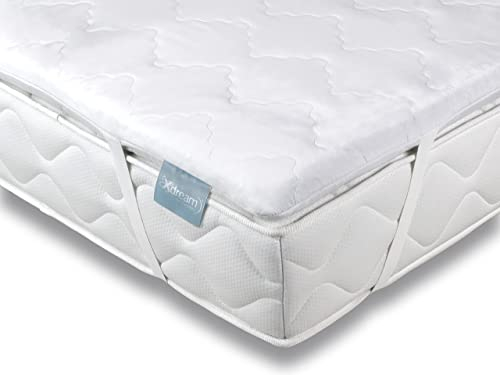 XDREAM Pure Topper | Ergonomischer Matratzentopper mit bequemem Komfortschaumkern | Bänder zur Befestigung | Öko-Tex Zertifiziert | 120 x 200 cm