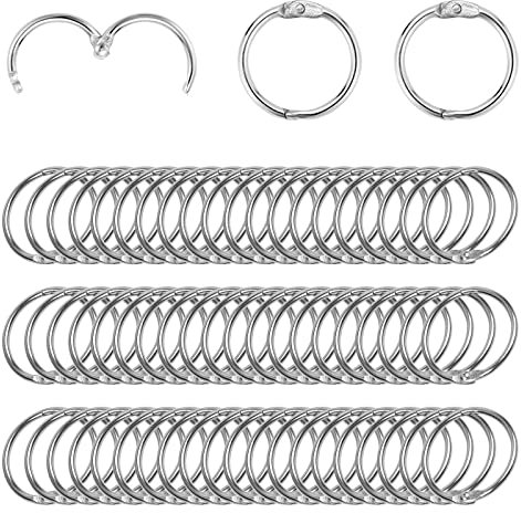 SPOKKI 60Pcs Small Book Rings - 30mm/1.2 inch Loose Leaf Index Rings for Flash Cards, Treasury Tags, Cue Cards, School, Office, Home