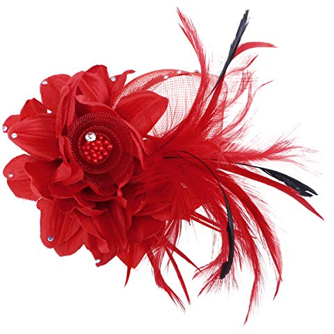 LALAFINA Barrette Fleur Pince à Cheveux, Hair Clips, Barrette Fleur, r Clip Broche De r De Perle Accessoire De Costume De Broche De Plume Pour Dame Grils