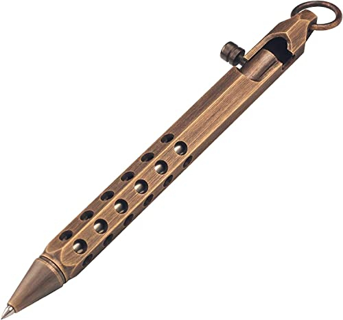 SMOOTHERPRO Messing Kugelschreiber Bolt Action Metall Stift Mit Zusatzmine für Geschenk Büro Schule Business Farbe Schwarz (SE302)