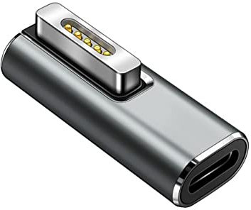 Magnetic USB C Female to Mag-Safe 2 T Tip Male Adapter Compatible with MacBook Pro Air Type-C Converter Connector Support 100W60W85W45W PD Fast Charging Charger 2013 2014 2015 MD223 A1465 A1466