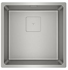 TEKA Fregadero Cocina 1 Seno, Inox 18/10, Triple Instalación, Profundidad 20cm, SilentSmart, Desagüe Cuadrado con Válvula Canasta y Sifón, FlexLinea RS15 40.40