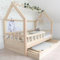 Hausbett 80x160 Mit Rausfallschutz Naturholz - Bell Nuo - Bell Nuo - Kinderbett mit Bettkasten - Kinderbett mit Lattenrost - Stabiles Rausfallschutz Bett für Kinderzimmer