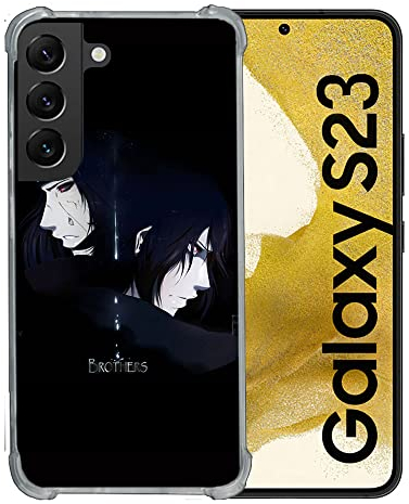 Cokitec Coque Renforcée en Verre Trempé pour Samsung Galaxy S23 Manga Naruto Sasuke Itachi
