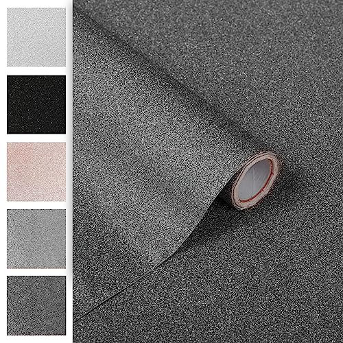 Klebefolie Möbel 67,5x200 cm | Selbstklebende Möbelfolie Glitter | Klebefolie für Möbel - einfache Anwendung und stilvolle Umgestaltung | Glitzer Anthrazit