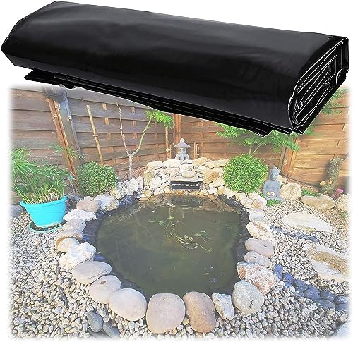 SEVSO Garten Teichfolie Zuschnitt 3X4m 3X3m 4X5m 5X6m 7X8m Teichmembran Flexible HDPE Teichplane Für Fisch Koi Teiche Im Freien, Künstlichen See Und Brunnen, Reißfestigkeit,9 * 10m