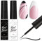 Makartt Gel Nail Polish, Black and White UV Gel Nail Polish, White Black Nails Liner Gel for Nail Painting, Black Gel Nail Polish White Gel Nail Polish, UV Liner Gel Built in Thin Nail Brush