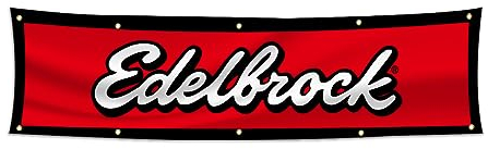 Banner für Edelbrock Rennwagen-Flagge, 6,4 x 2,4 m, für Geschäft, Garage, Männerhöhle, Dekoration