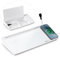 Varhomax Glass Desk Whiteboard with Wireless Charger, Desktop Dry Erase White Board with Storage, to Do List Memo Notepad for Home and Office