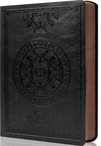 CAGIE Notizbuch A5 Liniert Leder Journal für Männer Weiche Abdeckung 288 Seiten Vintage Notizbücher für das Schreiben Reisetagebuch Erwachsene, 5.7'' X 8.3'', Schwarz