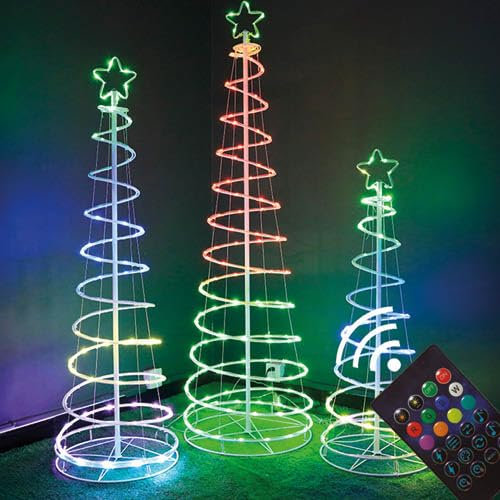 gsc evolution - Árbol navidad LED | Inteligente vía bluetooth|Mando a distancia|1,5M | 24 funciones RGB IP44