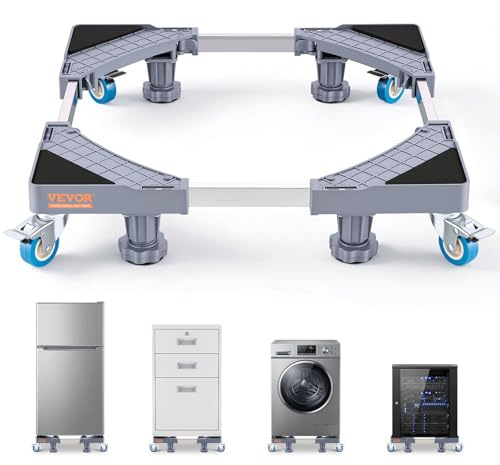 VEVOR Mini Soporte para Nevera Carga 181 kg Mueve Muebles Base Universal Móvil para Lavadora 4 Pies 4 Ruedas Giratorias Bloqueables Base para Frigoríficos, Secadoras, Lavadoras