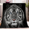 Kuscheldecke 220x240 Tier Tiger&Schwarz 3D Druck Weichen Kuscheldecke Flauschig Fleecedecke als Sofadecke Tagesdecke Couchdecke für Mädchen Jungen