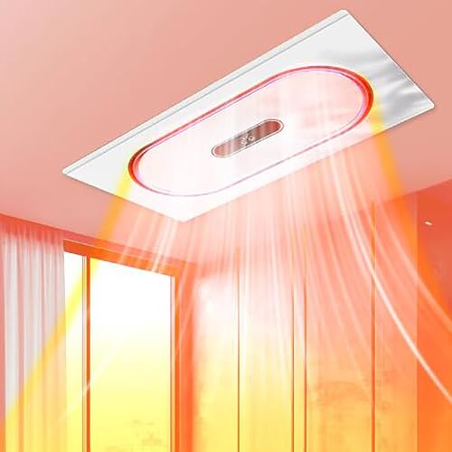HAILM Exhaust Fan Exhaust Ventilation Fan Bathroom Fan Light Combo, with LED & Remote, Three-Colour Changing Light Rapid Heating