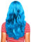 Hatstar Sexy Damen Langhaar Perücke | Frauen Wig lockig - gewellt | Accessoire für Fasching, Karneval und Motto Party (türkis)