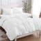 Copripiumino Matrimoniale 100% Cotone 260x240 (2 Federe 50x80), Set Copripiumino in Premium Cotone 150GSM OEKO-TEX, Morbida, Traspirante, Ipoallergenica - Bianco
