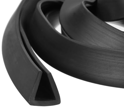 QUARKZMAN Profilo di Protezione a U, Tipo Piatto di Protezione per Bordi in Striscia di Tenuta in Gomma di Lunga 9.8piedi per Bordi da 7.5-8mm, (7/16 L x 15/32 A) Nero