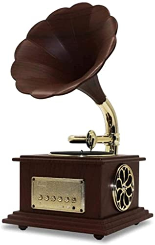 NOALED Vintage-Grammophon mit Messinghorn, Reproduktion, Plattenspieler, Lautsprecher, Plattenspieler, Phonograph-A-Recorder