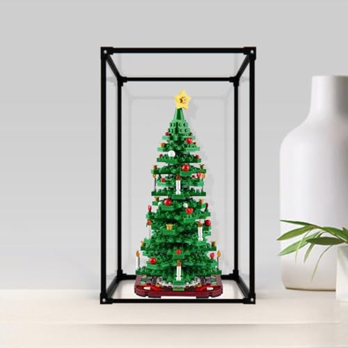 AAABOX Acryl Vitrine Groß Transparente Stapelbar Staubdicht mit Tür für Lego,40x25x20cm Vitrinenschrank Schaukasten Selbstmontage mit Rahmen aus Aluminiumlegierung für Sammlung Modellautos Figuren
