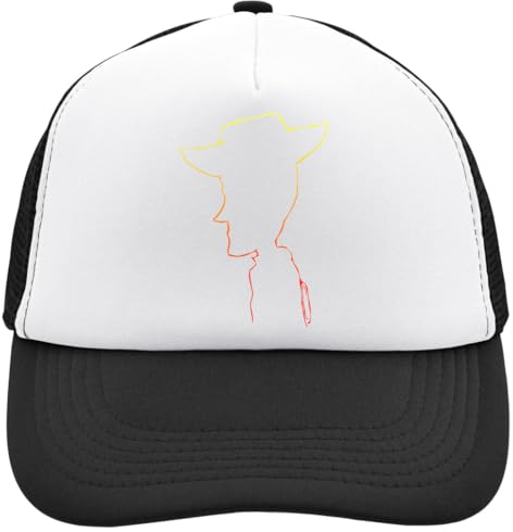 Fantasy Movie Charakter Silhouette Mesh Back Trucker Cap Adjustable Snapback Hat Casu White, Schwarz , Einheitsgröße