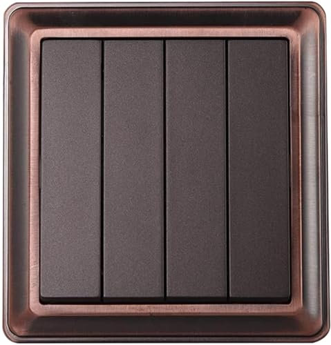 Panneau de commutation rétro, panneau de prise de commutateur de style européen, interrupteur de type 86, interrupteur de panneau brossé en bronze, interrupteur mural de restaurant d'hôtel à domicile