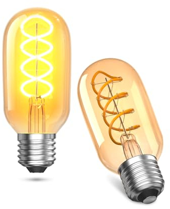 Lamptobe E27 LED Warmweiss Dimmbar, 4W Edison Vintage Glühbirne E27 Warmweiß 2700K Leuchtmittel Filament Retro E27 Ersetzt 40W, Lampe Dekorative für Nostalgie Industrial Café Bar Beleuchtung, 2 Stück