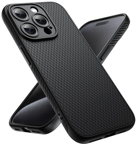 JETech Grip Case for iPhone 15 Pro Max 6.7-Inch, Soft TPU Slim Fit Protective Phone Cover with Camera Lens Full Protection, Shockproof (Black Titanium)
