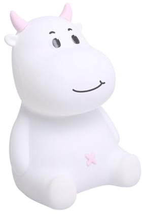 HOMSFOU Kuh Nachtlicht Led Silikon Nachtlampe Batteriebetrieben Kreatives Schlaflicht Nachttischlampe Für Kinderzimmer Und Wohnheim
