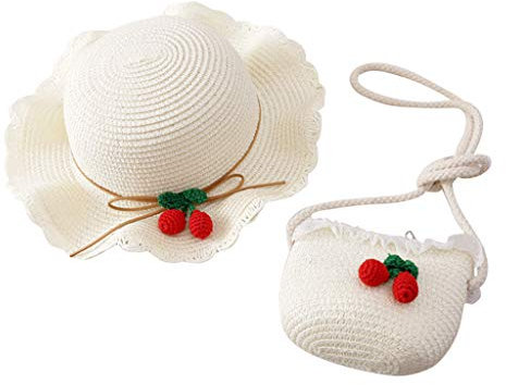 QINQNC Männer Faltbar Outdoor-Anglerhut Damen Reversibel Stroh Children Sun Flower Huttasche für Stroh und Tourism Girls Set hat im Alter von 28 Jahren Männer Faltbar (White, One Size)