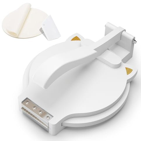 Tortilla Press 10 Inch - Bamboo Quesadilla & Roti Maker with Parchment Paper Sheets & Dough Cutter for Homemade Flour Corn Tortilla, Wood Tortillera Pataconera Tortilla Maker for Home Baking Cooking