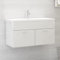 ShGaxin Armario para Lavabo, Armario Baño, Mueble Baño Lavabo, Mueble Baño, Muebles para Lavabo, aglomerado Blanco Brillante 90x38,5x46 cm