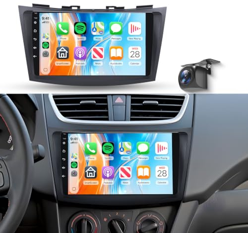 2+64G For Suzuki Swift 2011-2017 Car Radio with Wireless Carplay/Android Auto,Android Car Stereo 9 Inch Touch Screen GPS DSP WiFi Bluetooth FM/RDS Mirror Link SWC Backup Camera