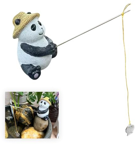 LUMOOM Frosch Deko Garten Figuren, Blumentopf Hänger Frösche, Grün Frosch Blumentopfhänger Figuren, Hängende Frösche Miniteich Deko, Tiere Harz Statue Gartendeko, für Garten, Balkon (E-Panda)