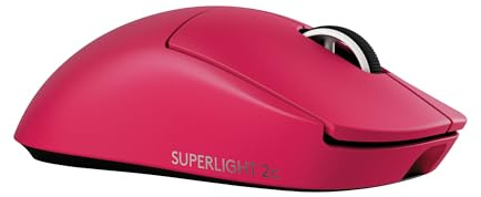 Logitech G PRO X SUPERLIGHT 2c, mouse gaming wireless mouse compatto Pro-Grade da 53 g con 5 pulsanti programmabili, ricarica USB-C, sensore a 44K DPI, aggiornamento fino a 8 kHz, PC/Mac - Rosa