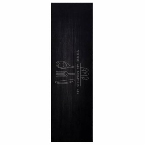 vidaXL Küchen Teppich Besteck Schwarz 150 x 45 cm Samt