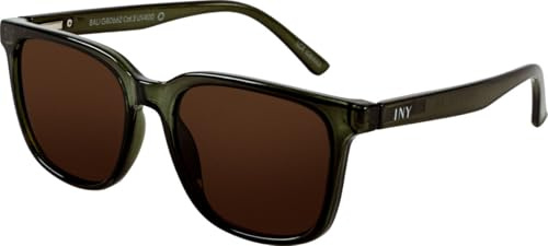 I NEED YOU Sonnenbrille BALI für Damen & Herren Klassisch Eckig, UV‑400 Schutz, aus Recycelten Materialien gefertigt, Rückseitig Entspiegelt, mit Federscharnieren, inkl. Etui & Tuch, Dunkelgrün