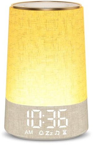 AFEXOA Sunrise Alarm Clock Wake Up Light with 30 Soothing Sounds | White Noise Machine with Alarm Clock for Bedroom, Dimmable Display, 10 Color s Night Light, Heavy Sleepers, Adults & Kids
