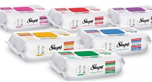 Sleepy Reinigungstücher – 6 x 100 Feuchttücher (Grün, Blau, Gelb, Kirschblüte, Lilienbouquet, Orchideengarten) – Allzweck Reinigungstücher für Küche, Bad & alle Oberflächen – 600 Stück im Karton