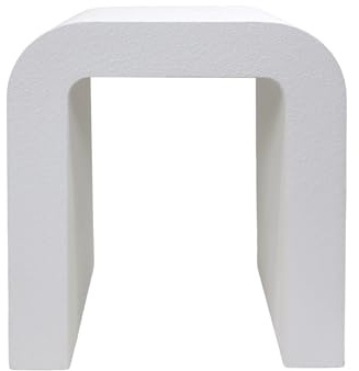 Rebecca Mobili Couchtisch, Dekorativer Wohnzimmertisch, Weiß MDF, Modernes Design – Maße HxBxT: 45 x 40 x 30 cm – Art. RE7274