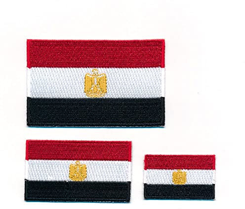 hegibaer 3 Ägypten Flaggen Kairo Alexandria Giseh Nil Flags Patch Aufnäher Aufbügler Set 1042